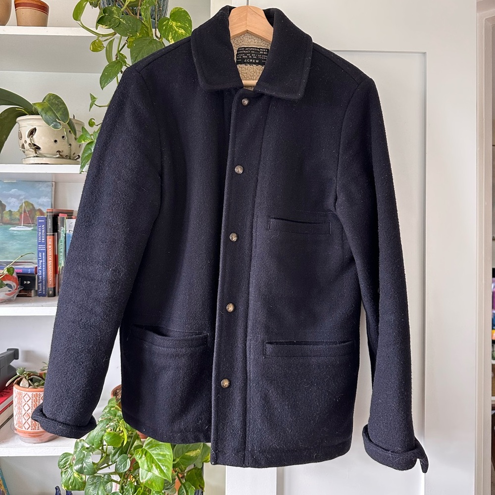 J. Crew Sherpa lined skiff coat jacket